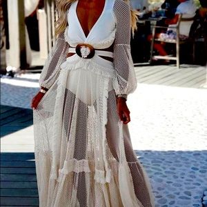 Fashion nova white cut out maxi dress